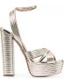 Aquazzura Sundance geribbelde sandalen Goud - Thumbnail 1