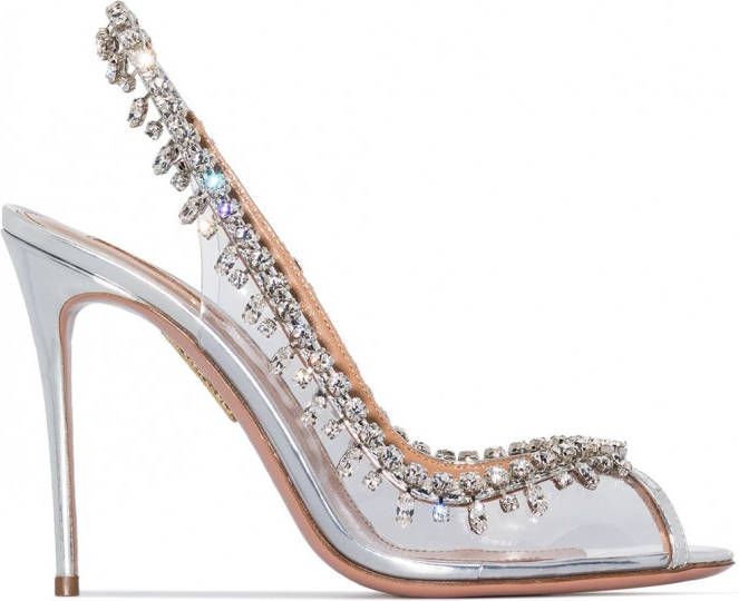 Aquazzura Temptation slingback pumps Zilver