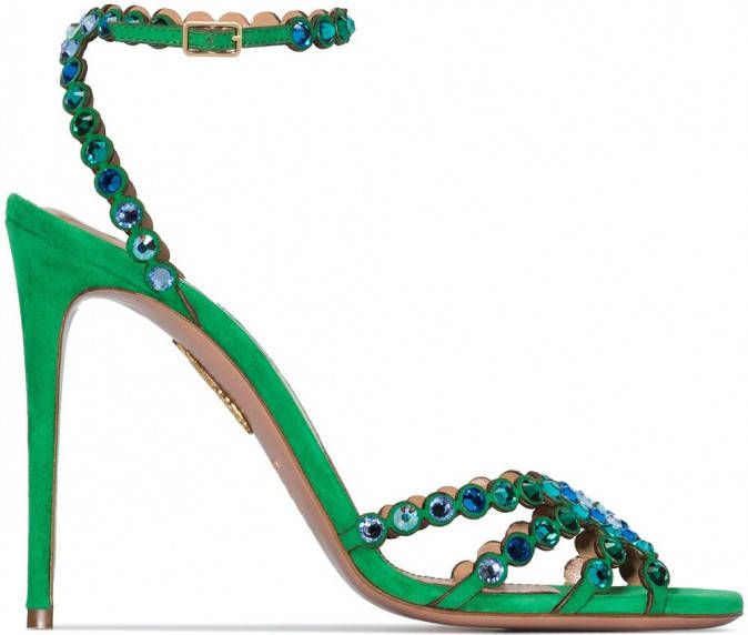 Aquazzura Tequila suède sandalen Groen