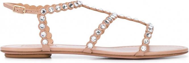 Aquazzura Tequila sandalen verfraaid met kristal Beige