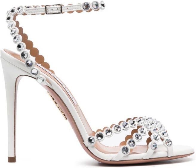 Aquazzura Tequila sandalen verfraaid met kristal Wit