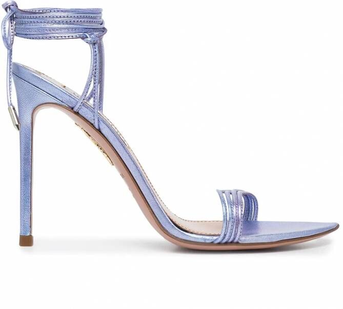 Aquazzura Trouble Maker metallic sandalen Paars