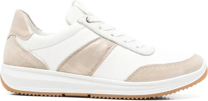 ARA Sneakers met suède vlakken en rits aan de zijkant Wit