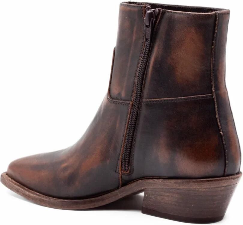 Archive burnished leather ankle boots Bruin - Foto 4