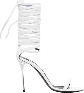 AREA x Sergio Rossi Shibari sandalen Wit