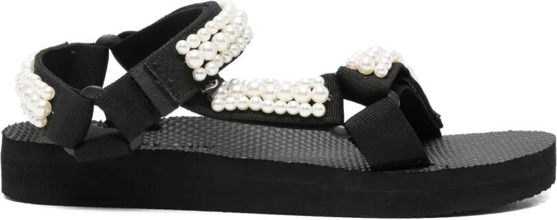 Arizona Love Sandalen verfraaid met imitatieparels en klittenband Zwart