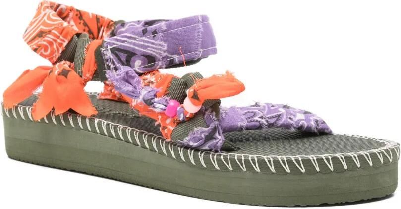 Arizona Love Trekky Stitch sandalen met bandanaprint Groen - Foto 3