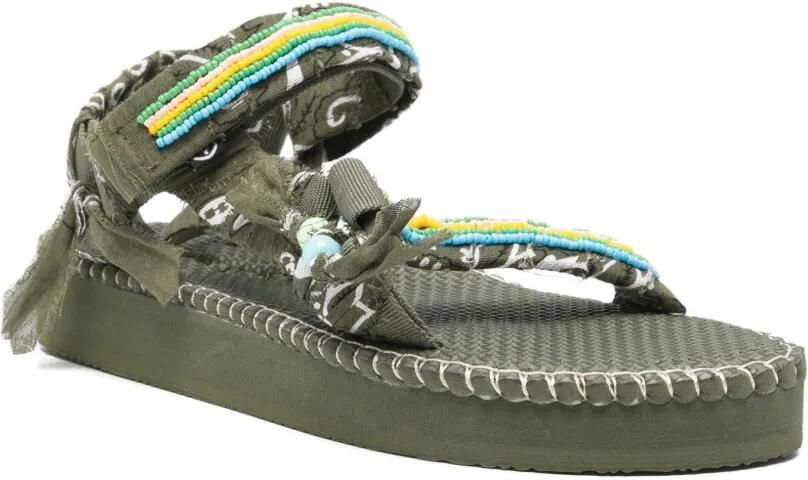 Arizona Love Trekky Stitch sandalen verfraaid met kralen en bandanaprint Groen - Foto 3