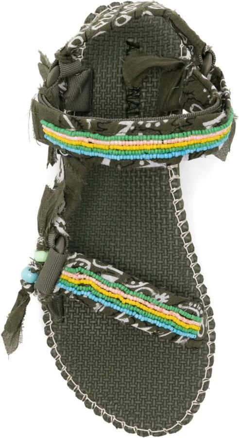 Arizona Love Trekky Stitch sandalen verfraaid met kralen en bandanaprint Groen - Foto 2