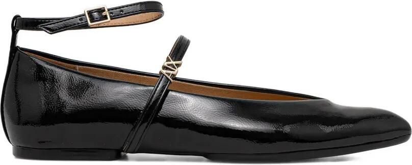 Armani Exchange Ballerina's met puntige neus en bandje Zwart
