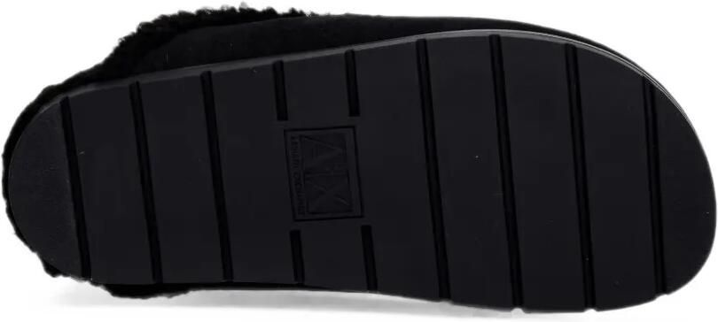 Armani Exchange Lammy slippers met logo-plakkaat Zwart - Foto 4