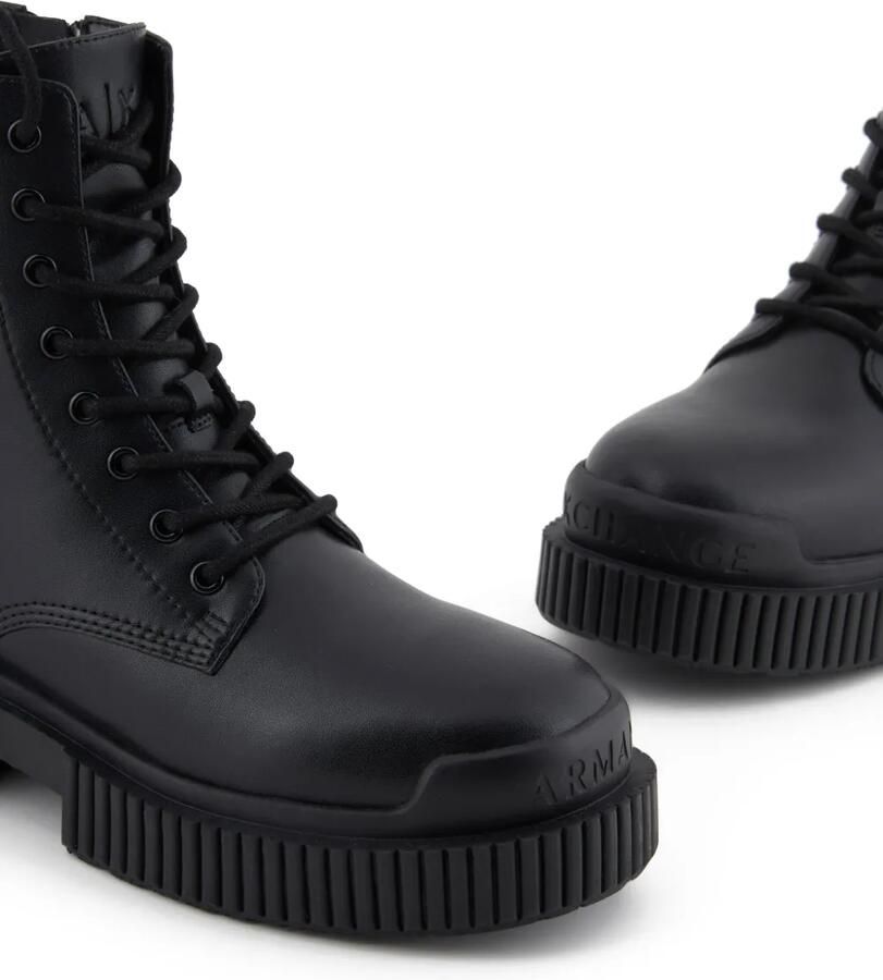 Armani Exchange Leren combat boots Zwart - Foto 2
