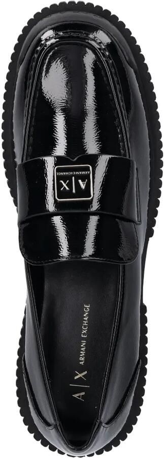 Armani Exchange Loafers met logoplakkaat Zwart