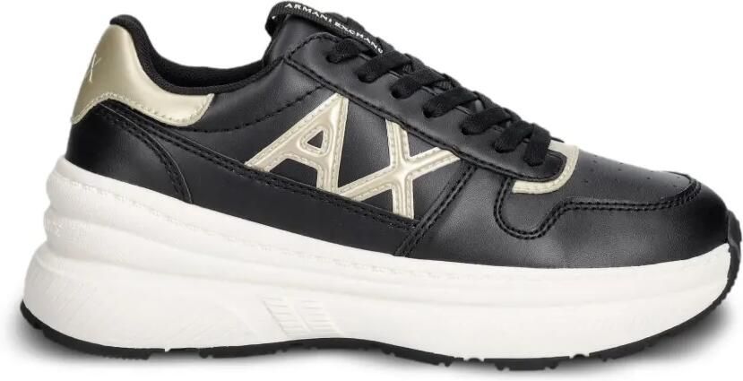 Armani Exchange Chunky sneakers met logopatch Zwart