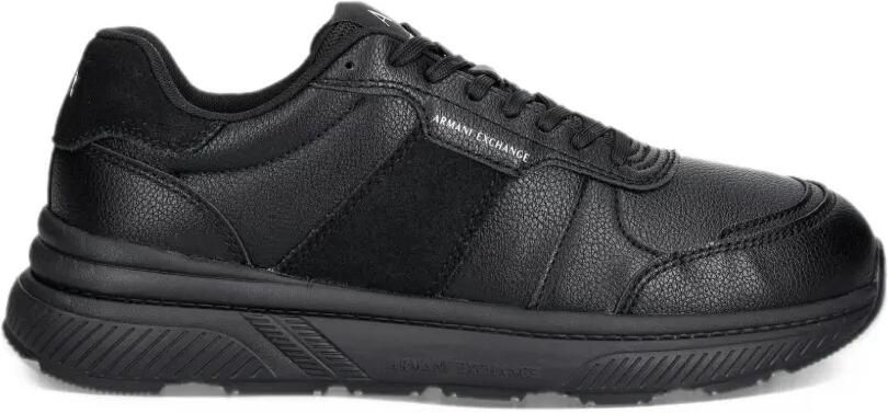 Armani Exchange logo-print panelled sneakers Zwart