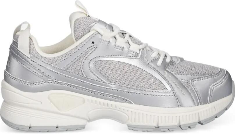 Armani Exchange Metallic sneakers met vlakken Zilver
