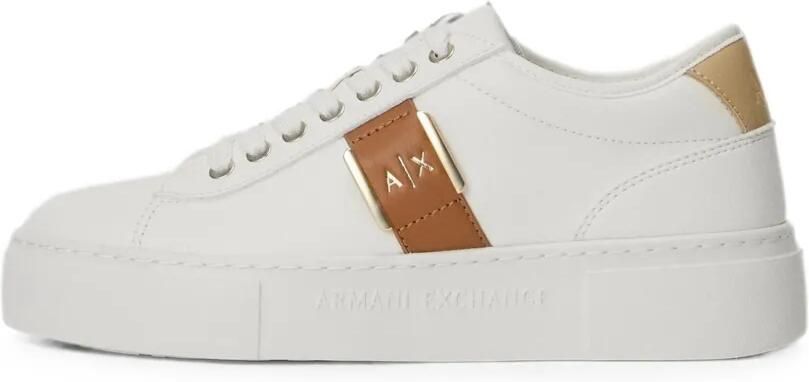 Armani Exchange Minimal Chic sneakers met logoplakkaat Wit