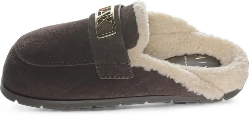 Armani Exchange Muiltjes met logoplakkaat Bruin