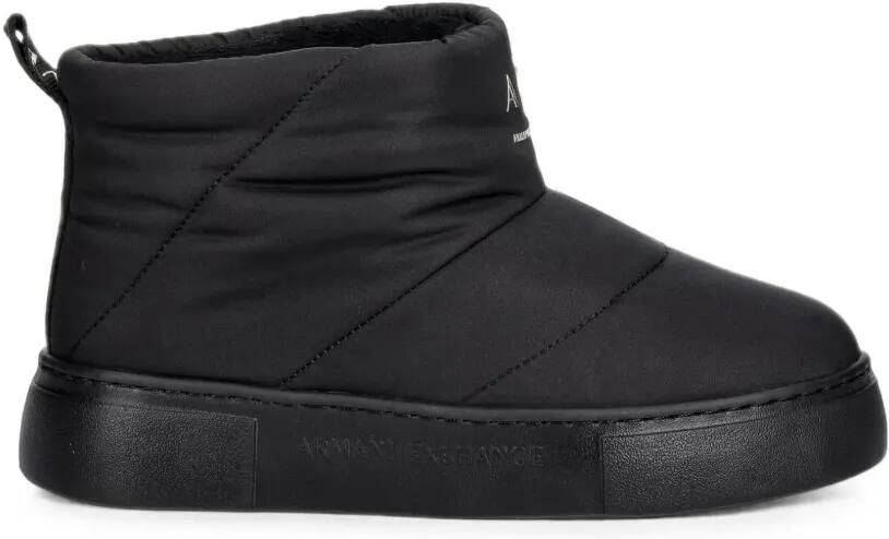 Armani Exchange quilted logo-print boots Zwart