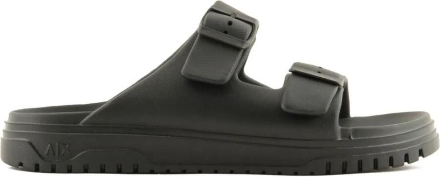 Armani Exchange Sandalen met dubbele bandjes Zwart
