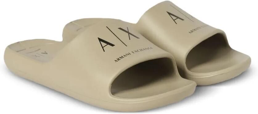 Armani Exchange Slippers met logoprint Beige - Foto 3