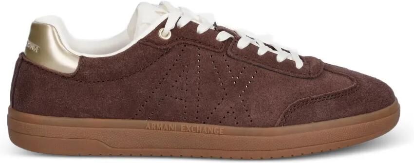 Armani Exchange Sneakers met geperforeerd logo Bruin
