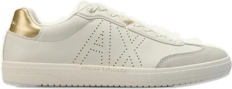 Armani Exchange Sneakers met geperforeerd logo Wit