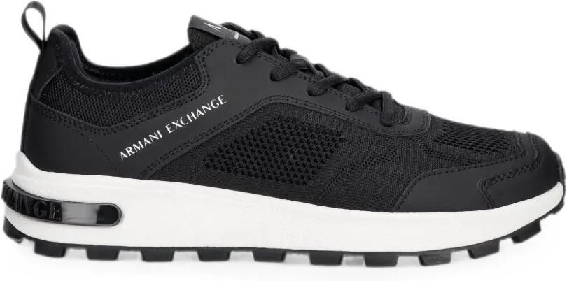 Armani Exchange Sneakers met logoprint en mesh vlak Zwart
