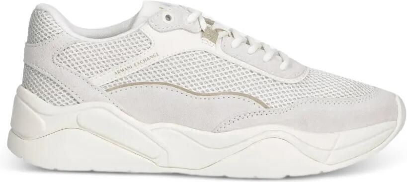 Armani Exchange Sneakers met mesh vlakken Beige