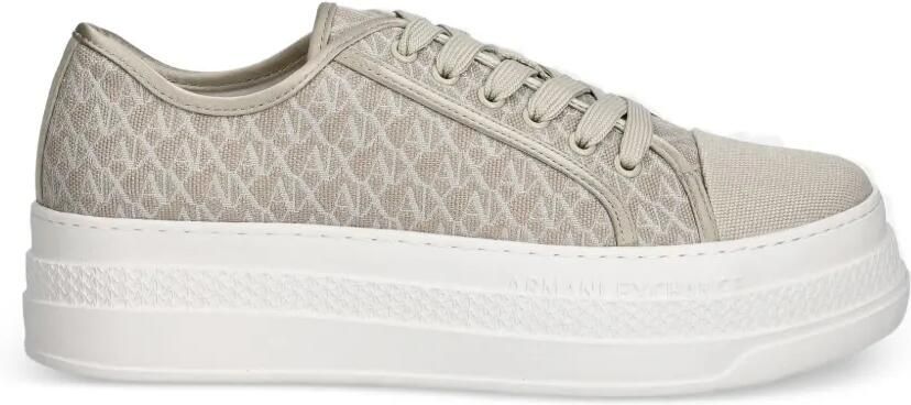 Armani Exchange Sneakers met monogramprint Beige