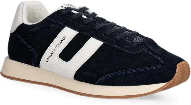 Armani Exchange Sneakers met vlakken en logoprint Blauw