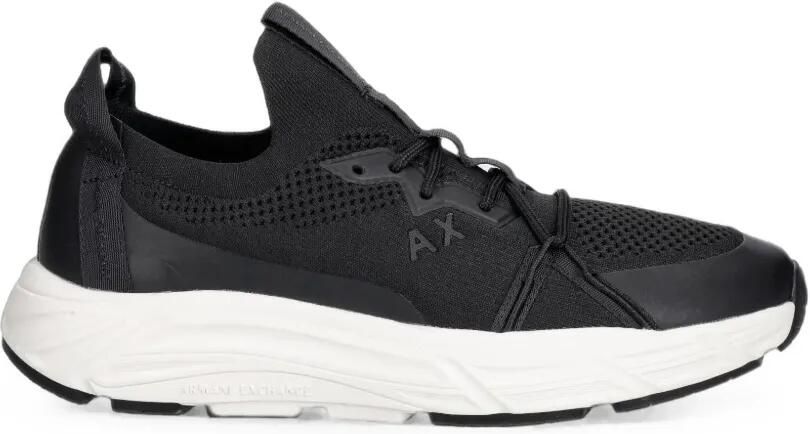 Armani Exchange Sneakers van meshbreisel met logo-print Zwart