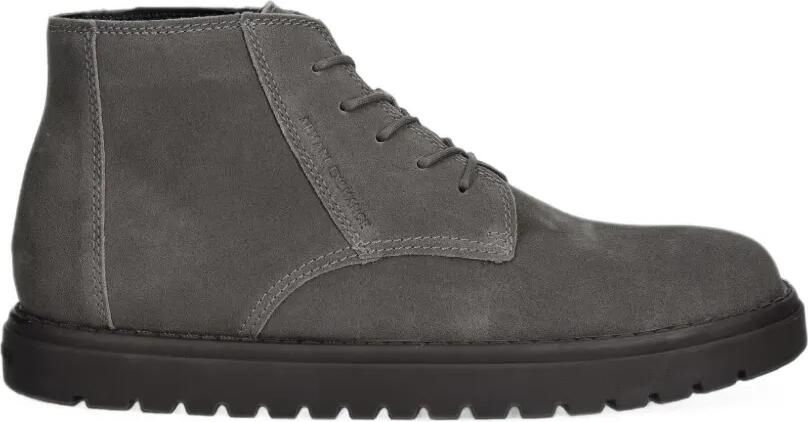 Armani Exchange suede lace-up boots Grijs