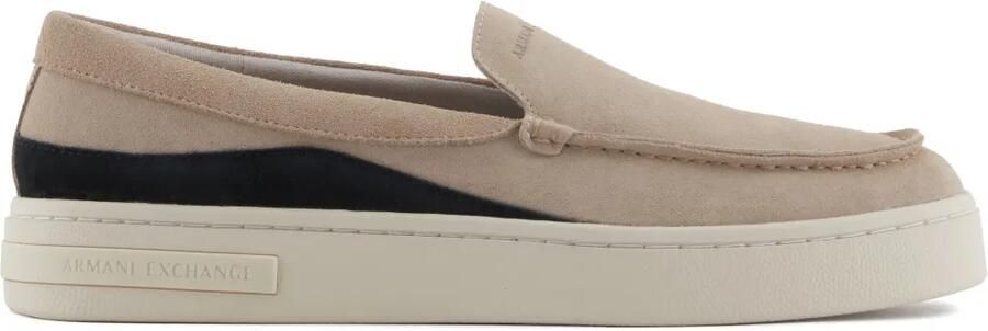 Armani Exchange Suède slip-on sneakers Beige
