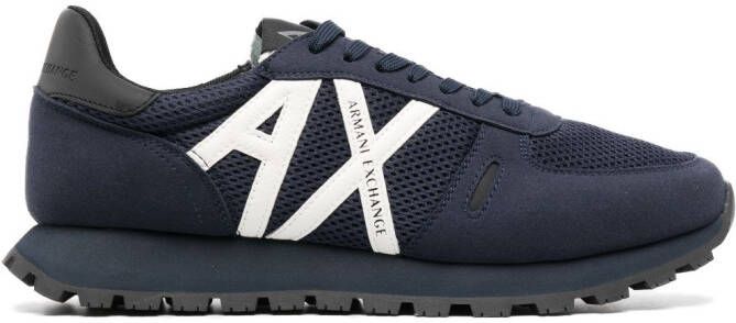 Armani Exchange Sneakers met logopatch Blauw