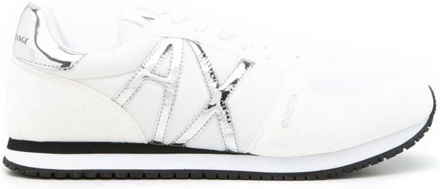 Armani Exchange Sneakers met metallic logo Wit