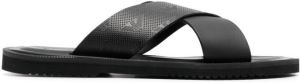 Armani Slippers met logo-reliëf Zwart