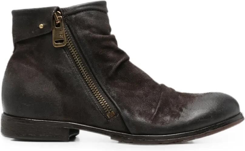 A.S.98 Clash enkellaarzen met distressed-effect en zijrits Bruin