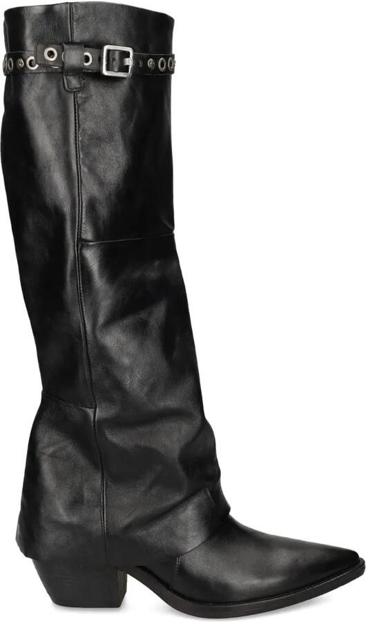 A.S.98 Laarzen met gesp en ringlets Zwart