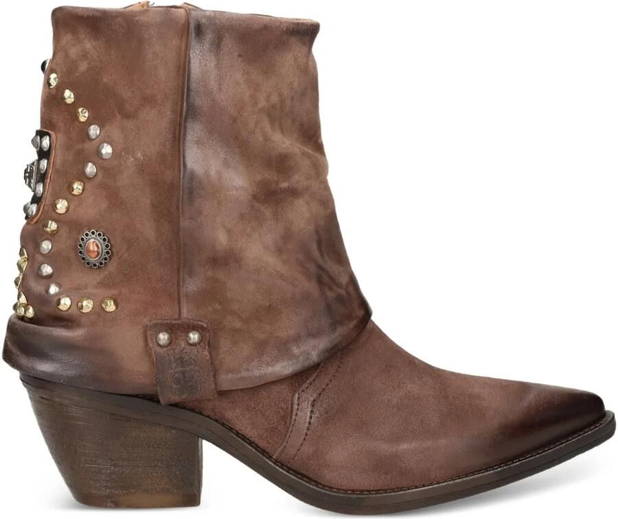 A.S.98 Leren laarzen met studs Bruin