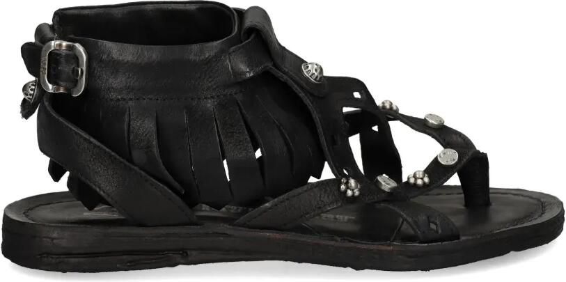 A.S.98 Sandalen met franje Zwart