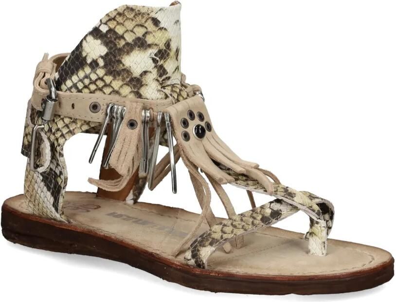 A.S.98 Sandalen van slangenleer Beige - Foto 4