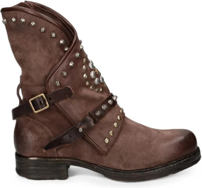 A.S.98 stud-embellished buckled leather boots Bruin