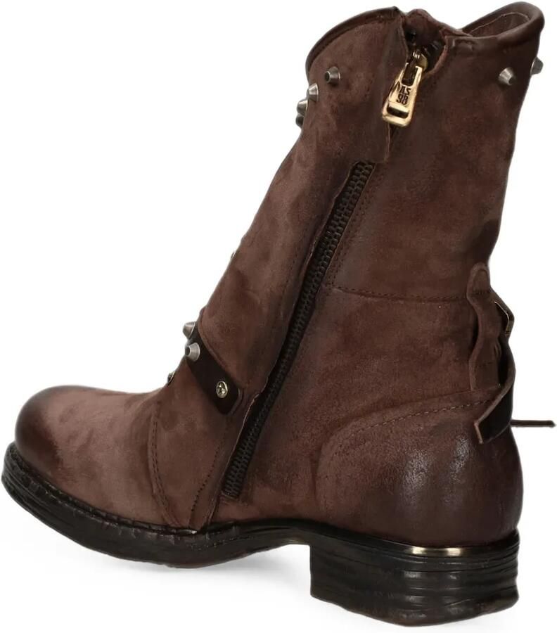 A.S.98 stud-embellished buckled leather boots Bruin - Foto 3