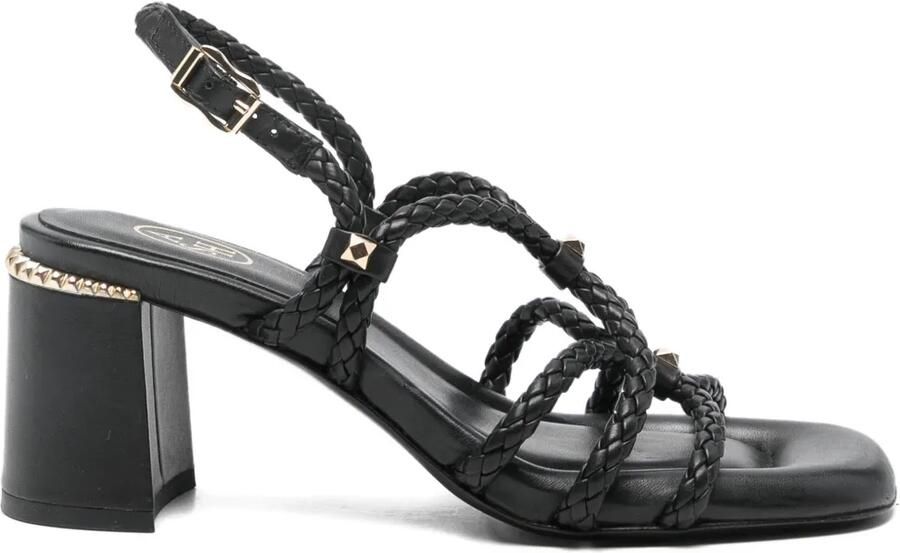 Ash 60 mm sandalen met gevlochten blokhak Zwart