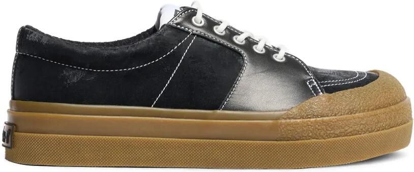 Ash Aster leren low-top sneakers met contrasterende stiksels Zwart