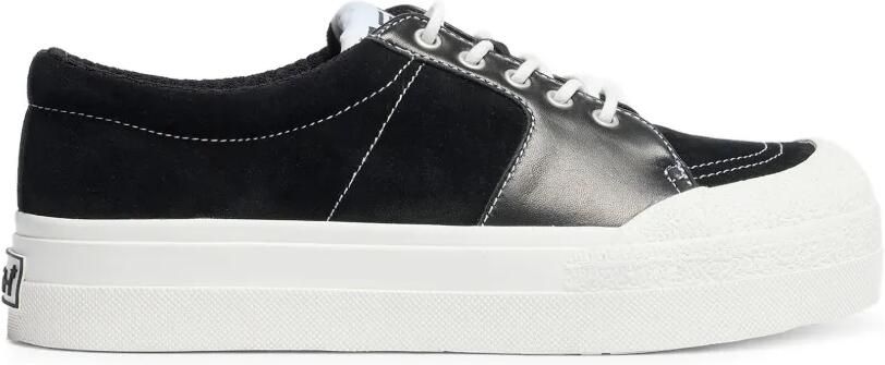 Ash Aster leren low-top sneakers met vlakken Zwart
