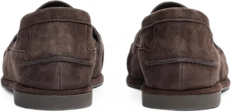 Ash Babe Bis suède loafers met ruches Bruin