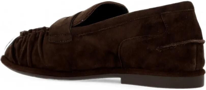 Ash Babe penny loafers met ruches Bruin