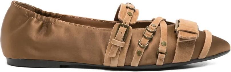 Ash Ballerina's met puntige neus en strik detail Bruin